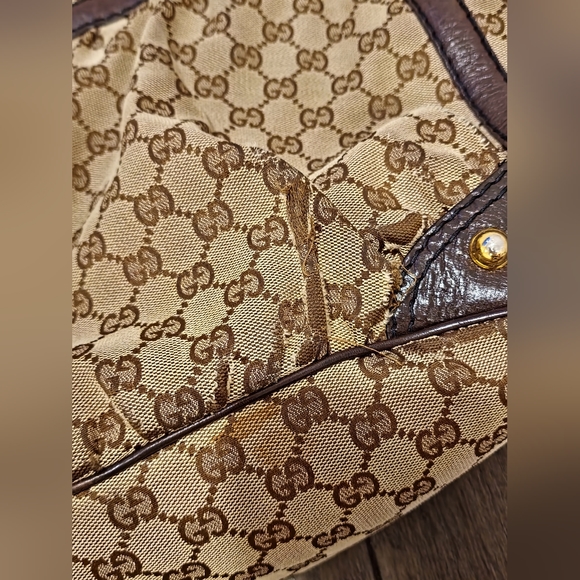 GUCCI Jockey Tote - Canvas with gold hardware - Pre-owned - Picture 10 of 17